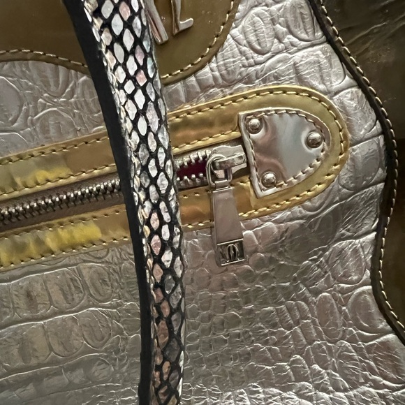 Italian leather Rare Michelangelo Embellished Multicolor Designer Tote Bag - Picture 7 of 12